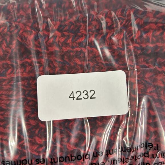 NWT VTG American Eagle Chunky Sweater L Red Wool Shawl Americana Cabin 80s USA - Picture 10 of 10